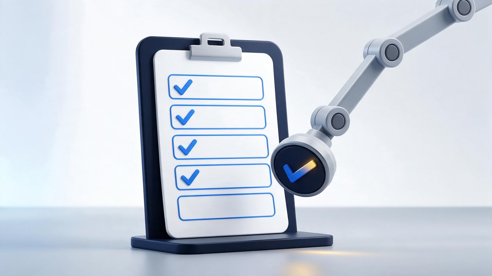 Stamp arm checking rows on a clipboard, how to choose a DMCA takedown service