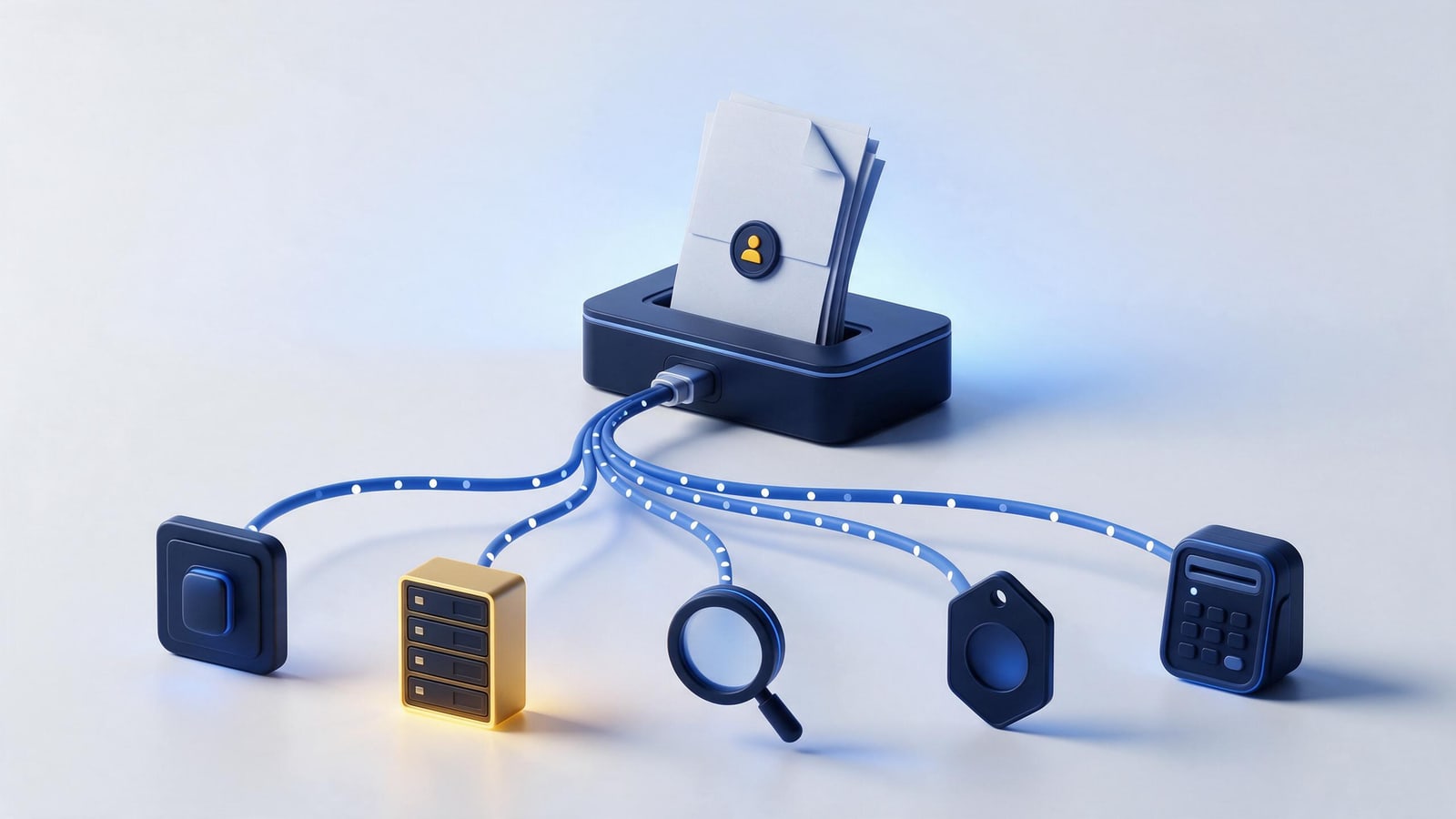 Report document cabled to five distinct channel sockets, reporting an infringing website