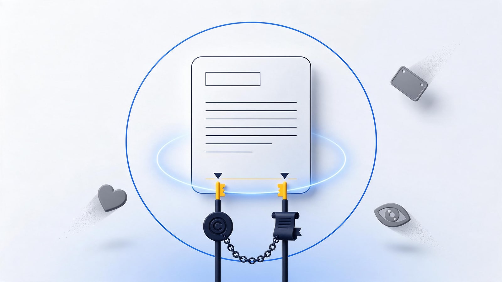 Owner and agent keys slotting into a notice form, who can file a DMCA takedown